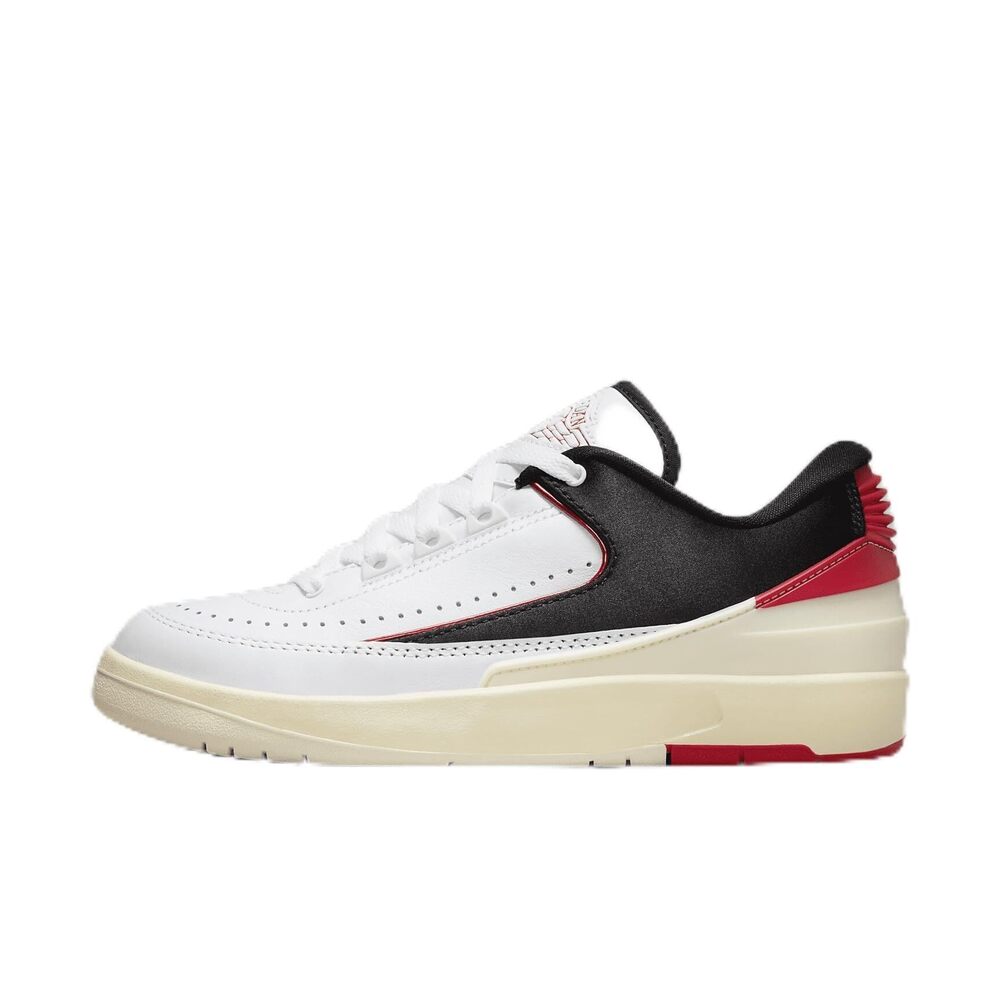 Air Jordan Women 2 Retro Low Shoes, White/Black/Coconut Milk/University Red, 7.5